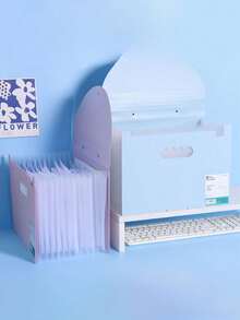 1pc 13-Slot A4 Accordion File Folder, High Capacity Student Portable Multi-Layer Document Organizer For Middle & High School - Single Piece - View 3
