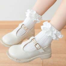 Halloween EssentialsGirls Ruffle Socks Cute Knit Cotton Frilly Lace Newborn Infant Toddler Dress Socks Girls Boys - Blue - View 3
