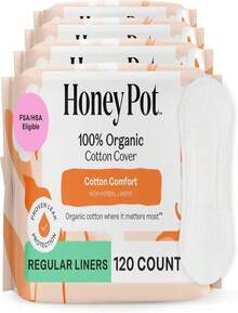 女性卫生巾 - 非草本配方，常规流量，带护翼 - 有机棉表层和超强吸收芯 - 女性护理 - 符合 FSA 和 HSA 报销条件 - 20 片装 - 120 片(1 包) - 查看 1