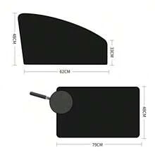 Easypie Selection 磁性汽车遮阳帘 - 适用于汽车和卡车的前窗、后窗和侧窗罩 - 女士防紫外线隐私遮阳帘（黑色）