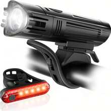 Juego de luces para bicicleta IPX4 resistente al agua, recargable por USB, con 4 modos de iluminación, luz para bicicleta para conducir de noche, escalar, explorar y actividades al aire libre