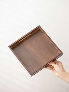 1 个带手柄的木制托盘，适用于食物、蛋糕、沙拉、水果、寿司、饮料、牛排、披萨、谷物，哑光纹理表面，适用于咖啡厅、家庭、甜点、茶、面包、小吃和杯子 - 紫紅色 - 查看 8