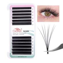 FADVAN Fadvan Easy Fanning Eyelash 0.05/0.07/0.10 C/D 9-17mm 15-20mm Mix Extensions Blooming Eyelashes Flare Eyelashes Russian Volume Auto Fan Eyelashes Natural Cilia Silk Lashes ,Natural, Lash Tech Supplies
