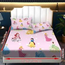 Disney Juego de sábanas de 3 piezas Disney, 1 sábana ajustable, 2 fundas de almohada (sin núcleo) del personaje Stitch, elegante, suave y cómodo, adecuado para dormitorios familiares, habitaciones de invitados, universal para todas las estaciones