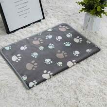1pc Grey Pet Blanket Four Seasons Universal Warm Paw Print Blanket Suitable For Dogs And Cats Sleeping Mat Pet Supplies