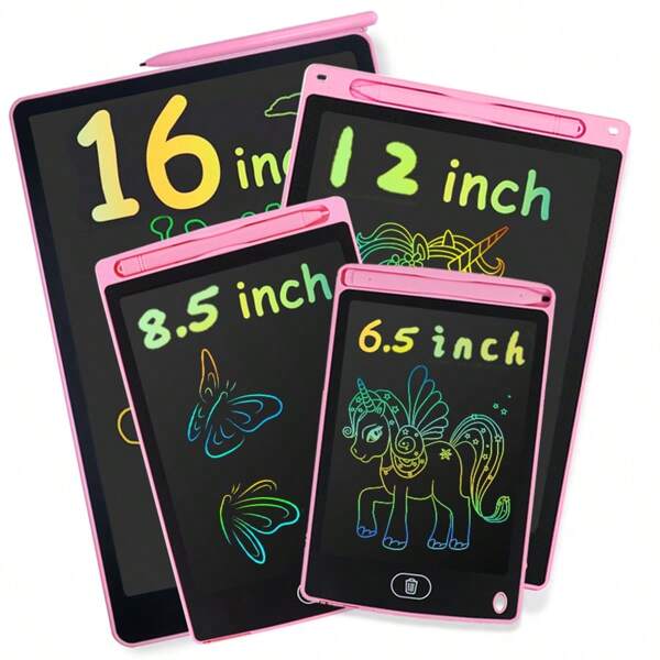 RSP 1pc 16/12/8.5/6.5 Inch LCD Color Drawing Tablet, Writing Pad, With Stylus, Montessori Educational Tool, Erasable Board, Birthday, Christmas, Halloween, Easter Gift