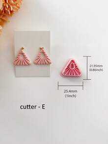 1/6pcs Geometric Shaped Soft Clay Molds, Retro Embossing Set, Polymer Clay Cutter, Clay Earring Cutter, Polymer Clay Earring Making Tools, Clay Jewelry Making Kit, Clay Earring Molds, PLA Material, DIY Earring Gift - Pink - View 10