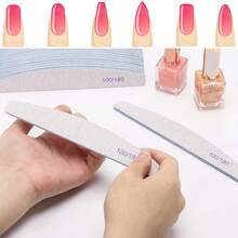 10pcs Professional Half-Moon Wooden Nail Files, Simple Nail Files, Real Thin Nail Buffers, Manicure Shaping & Polishing Files