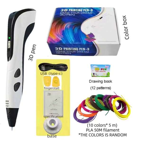 Neue 3D-Druckstift Zeichenstift DIY Kunst Gekritzel 3D-Stereo-Zeichnen, Geschenk für Kinder Geburtstag & Feiertage