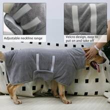 Metglad Dog Drying Jacket - Quick Dry Dog Towel Robe - Microfiber Super Absorbent Pet Bathrobe With Adjustable Collar And Belly, Quick Dry Jacket Pet Dog Cat Bathrobe Towel For Small, Medium And Large Dogs - Lilac Purple - View 4