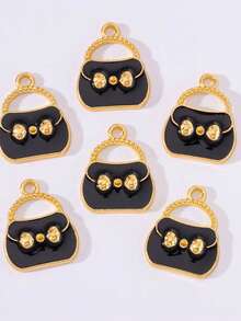 10 件/包卡通风格锌合金油滴 DIY 珠宝饰品，适用于配饰、手袋、钥匙扣、吊坠 - 手提包 - 查看 4