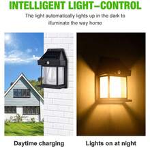 Solar Powered + Motion Sensor Outdoor Waterproof Wall Lamp, 3 Modes, 1/2/4pcs Set, Porch, Garden, Yard Lights - Multicolor - View 8