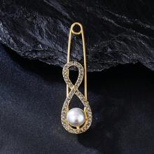 1pc-Fashion Elegant Infinity Brooch Zinc Alloy Rhinestone Inlaid Brooch Suitable For Women Daily Banquet Party Wear Dress Suit Accessory - XD825160 - View 15