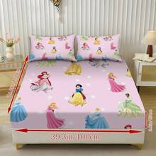 Disney Juego de sábanas de 3 piezas Disney, 1 sábana ajustable, 2 fundas de almohada (sin núcleo) del personaje Stitch, elegante, suave y cómodo, adecuado para dormitorios familiares, habitaciones de invitados, universal para todas las estaciones