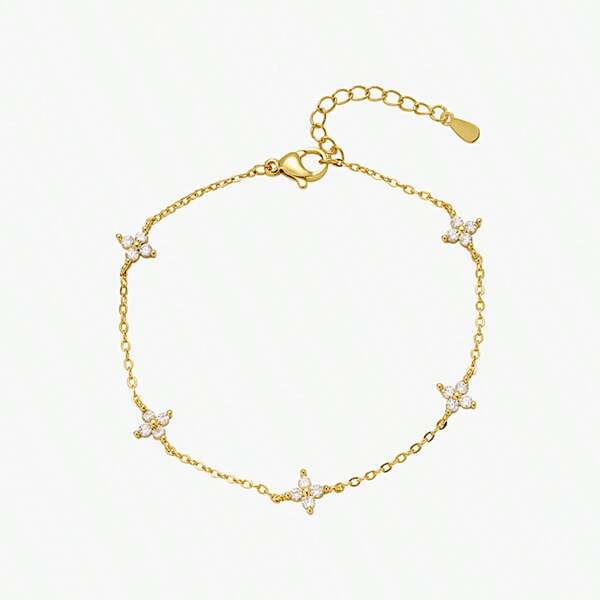 1pc Korean Style Four-Leaf Flower Bracelet, Fashionable Minimalist Design, Luxury Casual Accessory Suitable For Women Daily Wear