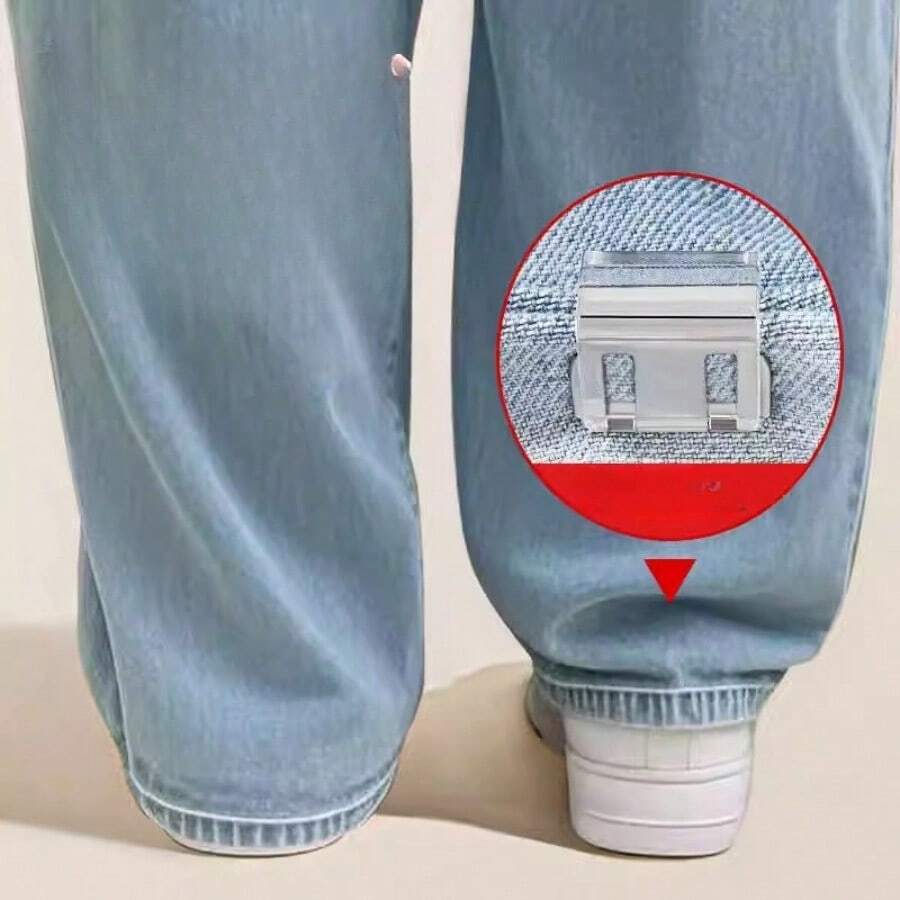 10Pcs Pants, Anti-Mopping Artifact Pants Clips, Jeans, Wide-Leg Pants Shortened, Long Pants, Trousers, Edge-Closed Fixed Clips, Random Colors