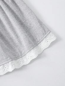 2pcs Girls Peter Pan Collar Top And Skirt 2 Pieces Set, Cute Bow Decor, Comfortable, Essential For Girls, Spring/Autumn