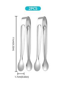2/6/12件装不锈钢迷你糖钳、冰钳 - 高级小型服务钳、开胃菜钳、糖钳、冰钳、多功能迷你服务夹 - 适用于餐厅、自助餐、咖啡馆、烧烤、家庭、办公室、节日和婚礼，节日礼品 - 4吋糖夾 - 查看 12