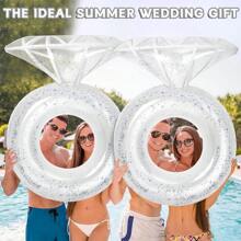 1pc Diamond-Shaped Inflatable Swimming Ring - PVC, Very Suitable For Adults, Pool Party And Beach Leisure, Bachelorette Party Gift, Wedding Decoration