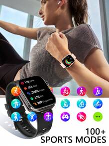 EIGIIS 男女适用二合一智能手表，内置耳塞 - 远程摄像头控制、音乐播放、天气查看、秒表、多种运动模式 - 理想的节日礼物，运动手表 | 双屏手表 | 可充电电池，兼容 和 Android - 彩色 - 查看 8