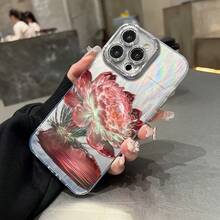 Funda para teléfono 1 pieza compatible con todos los modelos 16/15/14/13/12/11 (incluido 13/14 Pro/15 Plus/16 Pro), esta nueva funda para teléfono con láser IMD degradado con patrón vibrante presenta una película para lentes y un diseño híbrido clásico que es resistente a los golpes. - Colores mixtos 1 - Ver 4