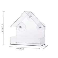House Transparent Window Wild Bird Feeder Outdoor Removable Suction Cups Sliding Automatic Birds Feed Tray For Garden Patio Yard - 白色 - 查看 2