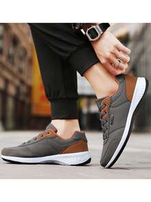 All-Season Popular Men's Non-Slip Wear-Resistant Flat Shoes, Suitable For Party, Vacation, Commute, Outdoor, Shopping, Daily, Work, Fashion Casual Sports Walking Running Sneakers - Grey - View 5