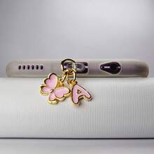 Pink Cute Butterfly Letter Beautiful Girl Series Dust Plug Apple Type-C Is Suitable For Sending Girlfriends And Friends. - Pink - View 13