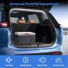 12V Car Refrigerator 21 Quart(20L) Electric Cooler 12/24V D C Refrigerator Convertible Freezer -4℉-68℉ Portable Refrigerator For Car, Camping, Truck, RV, Travel, Fishing,Grey