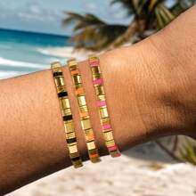 1 PIEZA Pulsera con cuentas de estilo bohemio y cuentas de vidrio TILA, ideal para el océano y las vacaciones de verano, adecuada tanto para hombres como para mujeres, ideal como regalo