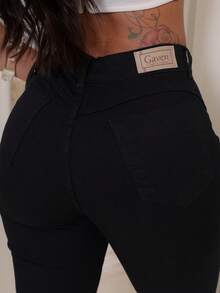 Women's Flare Jeans High Waist Premium With Lycra Bell Bottom Butt Lifting Comfortable - màu đen - Xem 2