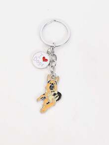 1pc Metal Fashion Hot Pet German Shepherd Dog Keychain Dog Pendant Animal Enamel Keyring Women Bag Jewelry Girls Boyfriend Souvenir Car Accessories Bag Charm School Animal Cute Goth Y2k Christmas Gift Ideas Bag Accessories Lanyards With Id Holder Car Accessories Bag Charms - Multicolor - View 12