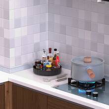 3PCS Lazy Susan Organizer, Rotating Spice Rack Turntable For Cabinet Pantry Tray - Black - View 9