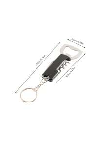 1/5pcs Personalised Custom Metal Keychain Gift, Engraved Wine Corkscrew, Wedding Gift For Best Man, Usher Groomsman-Wedding Day. ,2000s Style, Graduation Gift - Multicolor - View 4