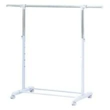A White Clothes Drying Pole, Portable Assembly, Height Adjustable For Drying A Large Amount Of Clothes, Durable, Removable And Minimalist Design.