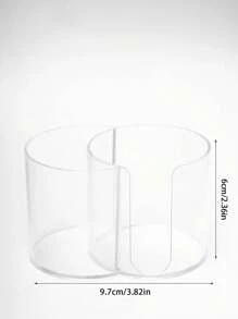 1 Set: Q-Tip Holder, Bathroom Cup Toothpick Dispenser, Q-Tip Paper Cup Toothpick Storage Box, Bathroom Accessories Storage Box, Vanity Makeup Organizer (Transparent),For Holiday Beach, Bathroom Collection, Bedroom Collection, Large Capacity