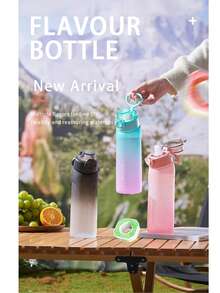 SimpleCupRealm 1 件装香薰水瓶空气调味饮水瓶带调味荚户外运动香薰水杯吸管杯适用于旅行露营运动小水瓶 0 糖 0 卡路里 - 紅白色 - 查看 4