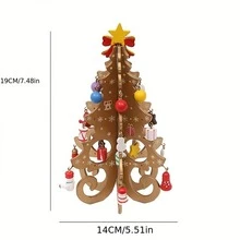 Stereo Wooden Christmas Tree Ornaments, Handmade DIY Christmas Tree, Christmas Decoration