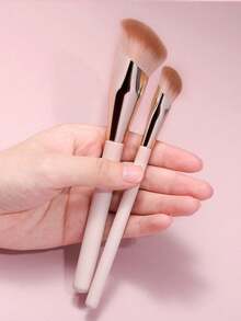 2 Pieces Set Of High-Quality Solid Wood Pole Plus Aluminum Tube Concealer Brush, Makeup Beauty Brush, Concealer Blending Brush, Under-Eye Concealer Brush (Blush Brush + Concealer Brush),Brush Set,Makeup Brush Kit,Make Up Brush Set,Make Up Set Complete,Makeup Brush Set,Complete Makeup Kit,Brush Kit,Brushes Makeup Set,Makeup Gift Set,Set - Multicolor - View 4