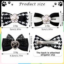 4pcs Cute Aristocratic Bow Hair Clips For Small Long-Haired Cats And Dogs - Multicolor - View 9