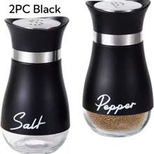2 Pieces/3 Pieces(Including Storage Rack) Set Of Salt And Pepper Shaker Bottles, Seasoning Bottles, Glass Spice Jars, Kitchen Tools, Camping Barbecue, RV Travel Cute Spice Bottles,School Supplies
