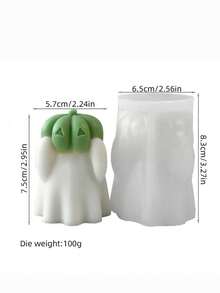 1 件万圣节鬼魂和南瓜硅胶蜡烛模具 - 3D 不对称设计，适用于幽灵家居装饰、香薰蜡烛和万圣节派对蜡烛/树脂/肥皂手工艺品 - 白色 - 查看 10
