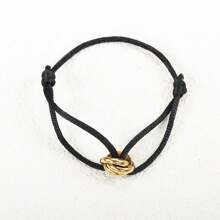 1 Pieza Brazalete de acero inoxidable ajustable hecho a mano con 3 círculos huecos, joya minimalista unisex como regalo para parejas