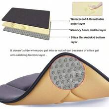 Cojín de asiento de coche Big Ant, cojín de espuma viscoelástica, cojín de espuma viscoelástica para alivio del dolor, protector de asiento cómodo para uso en coche, oficina y hogar, gris oscuro 1PC - Gris Oscuro - Ver 7