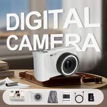 W&O 2025 NEW 4K 3-Inch Digital Camera, FHD 1080P, Digital Point And Shoot, 64MP For Vlogging With Anti Shake 16X Zoom, Compact, 32GB SD Card Included,MP3 Player, With Flashlight -Best Gift For Beginners Of Cameras - 白色 - 查看 4