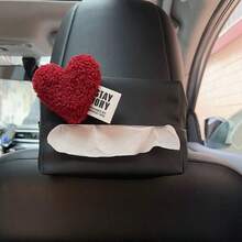 Cute Heart Shape Car Tissue Box, Hanging Visor Paper Holder, Creative Car Interior Decoration Accessory For Women - Multicolor - View 8