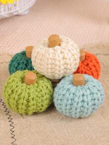 1/5 件 2.76 英寸针织南瓜装饰，乡村风格 DIY 手工钩针彩色南瓜道具，适合丰收节、感恩节、家居装饰、桌面、中心装饰、节日纪念礼物