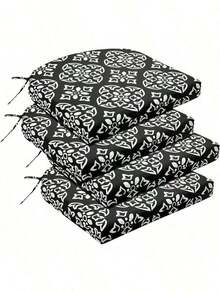 Free ShippingChair Cushions Set Of 4, Outdoor Cushions For Patio Furniture, Water Resistant Patio Chair Cushions With 2 Ties, 17x16x2, Yellow Dfg