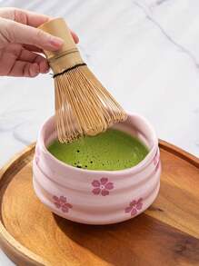 1pc/2pcs/4pcs/5pcs Pink Heart Ceramic Matcha Tea Set, Cute Matcha Utensils Combo Includes Matcha Bowl, Whisk And Stand, Bamboo Spoon, Sifter, Ideal For Matcha Lovers And Beginners, Great Gift For Mother's Day Back To School