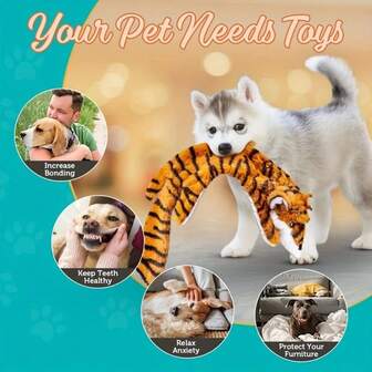 1 Pc Squeaky Dog Toys, Pet Doll Crinkle Puppy Dog Plush Toys No Stuffing Chew Toys For Medium Dogs